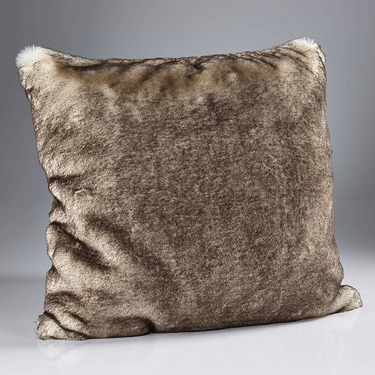 Cream Plush Faux Fur Cushion - Chalet Shop