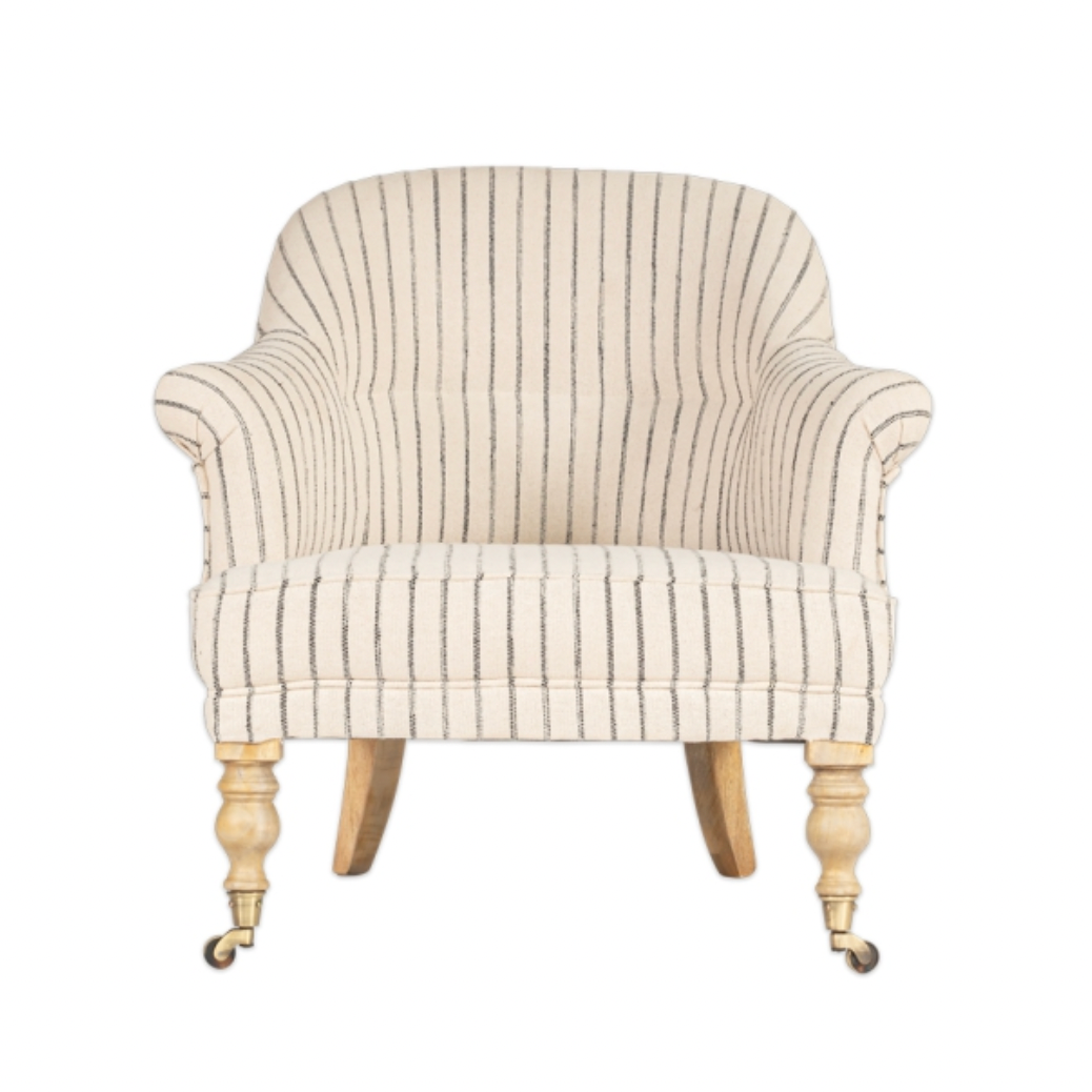 Striped Linen Armchair